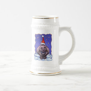 Hippopotamus Kerstmis Bierpul