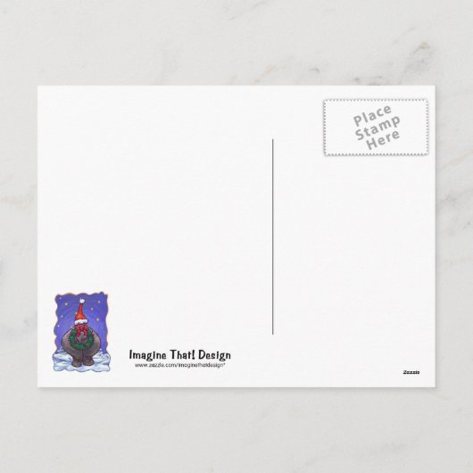 Hippopotamus Kerstmis Feestdagenkaart (Achterkant)