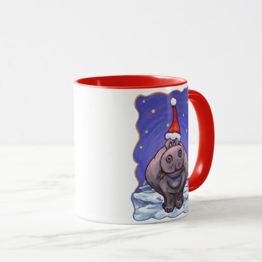 Hippopotamus Kerstmis Mok (Voorkant rechts)