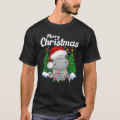 Hippopotamus kerstmis pj Costume Party Hippopotam T-shirt (Voorkant)