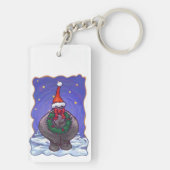 Hippopotamus Kerstmis Sleutelhanger (achterkant)