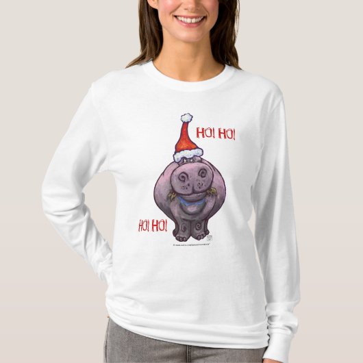 Hippopotamus Kerstmis T-shirt (Voorkant)