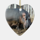 Hippopotamus kerstornament keramisch ornament (Rechts)