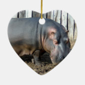 Hippopotamus kerstornament keramisch ornament (Achterkant)