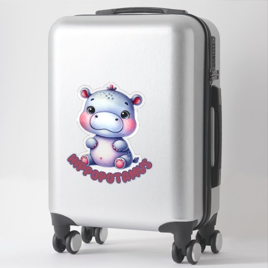HIPPOPOTAMUS - KINDERKAMER STICKER (Koffer)