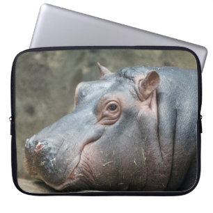 Hippopotamus-laptophoezen Laptop Sleeve