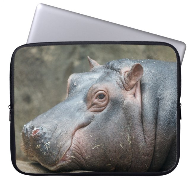 Hippopotamus-laptophoezen Laptop Sleeve (Voorkant)