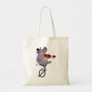Hippopotamus met eenwieler tote bag