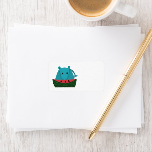 Hippopotamus met watermeloensap etiket (Insitu)