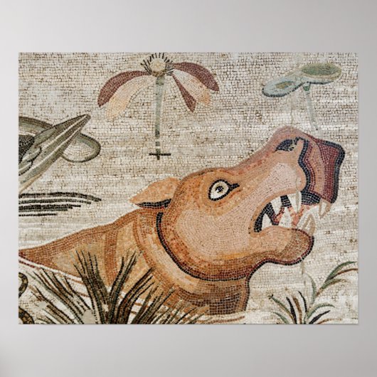 Hippopotamus, nijlmozaïek, Huis van de Faun Poster (Voorkant)