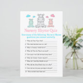 Hippopotamus Nursery Rhyme Quiz baby shower spel (Staand voorkant)