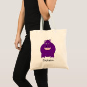 Hippopotamus ontwerp gepersonaliseerd tote bag (Voorkant (product))