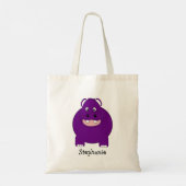 Hippopotamus ontwerp gepersonaliseerd tote bag (Achterkant)