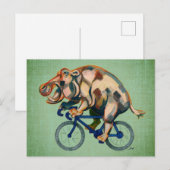 Hippopotamus op de fiets briefkaart (Voorkant / Achterkant)