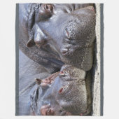 Hippopotamus op Large Fleece Blanket (Voorkant)