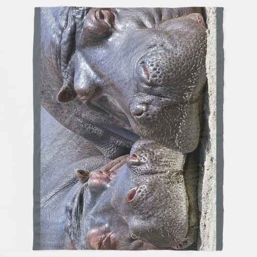 Hippopotamus op Large Fleece Blanket (Voorkant)