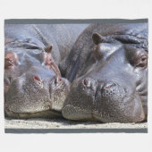 Hippopotamus op Large Fleece Blanket (Voorkant (Horizontaal))
