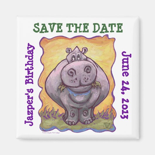 Hippopotamus Party Center Magneet (Voorkant)