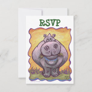 Hippopotamus Party Center RSVP Kaartje