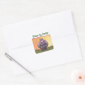 Hippopotamus Party Center Vierkante Sticker (Envelop)
