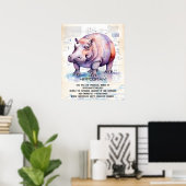 Hippopotamus Poster (Thuiskantoor)