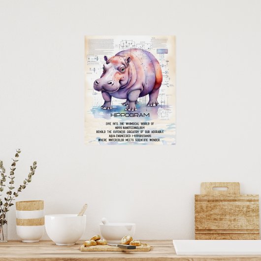 Hippopotamus Poster (Keuken)
