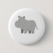 HIPPOPOTAMUS RONDE BUTTON 5,7 CM (Voorkant)