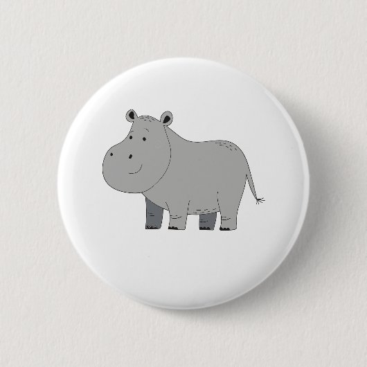 HIPPOPOTAMUS RONDE BUTTON 5,7 CM (Voorkant)