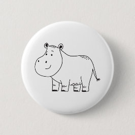 HIPPOPOTAMUS RONDE BUTTON 5,7 CM