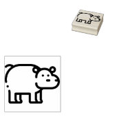 Hippopotamus Rubberstempel (Gestempeld)