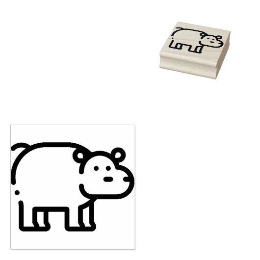 Hippopotamus Rubberstempel (Gestempeld)