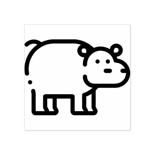 Hippopotamus Rubberstempel (Afrduk)