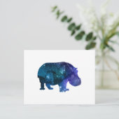 Hippopotamus Silhouette Briefkaart (Staand voorkant)