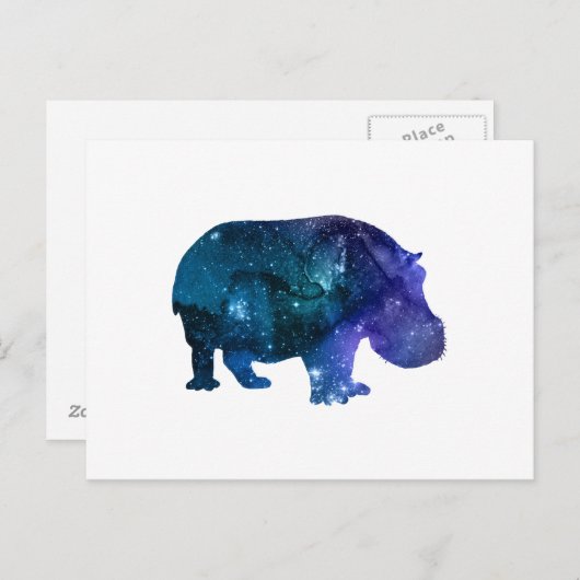 Hippopotamus Silhouette Briefkaart (Voorkant / Achterkant)