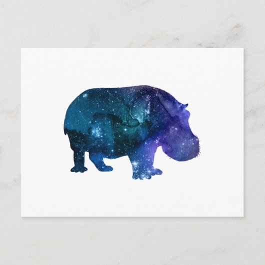 Hippopotamus Silhouette Briefkaart (Voorkant)