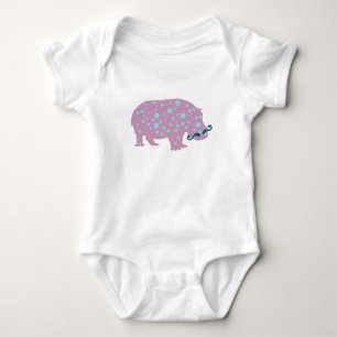 Hippopotamus snor Baby Jersey Bodysuit, Wit Romper