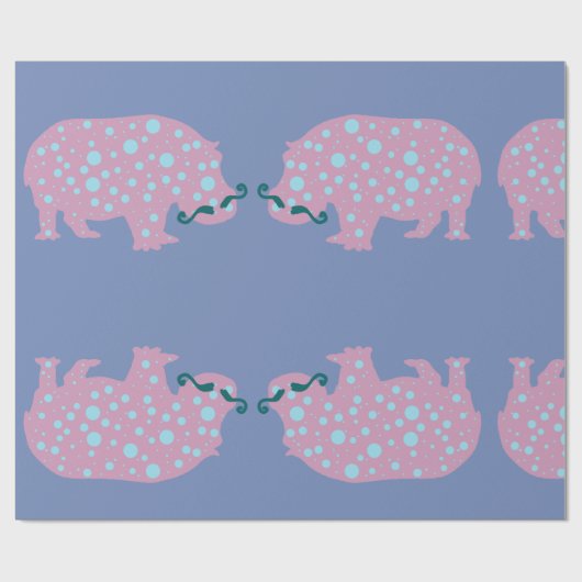 Hippopotamus snor Glossy Wrapping Papier (Vlak)