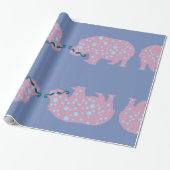 Hippopotamus snor Glossy Wrapping Papier (Uitgerold)