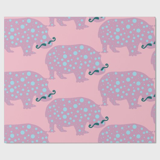 Hippopotamus snor Glossy Wrapping Papier (Vlak)