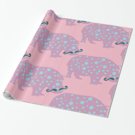 Hippopotamus snor Glossy Wrapping Papier