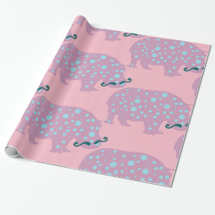 Hippopotamus snor Glossy Wrapping Papier