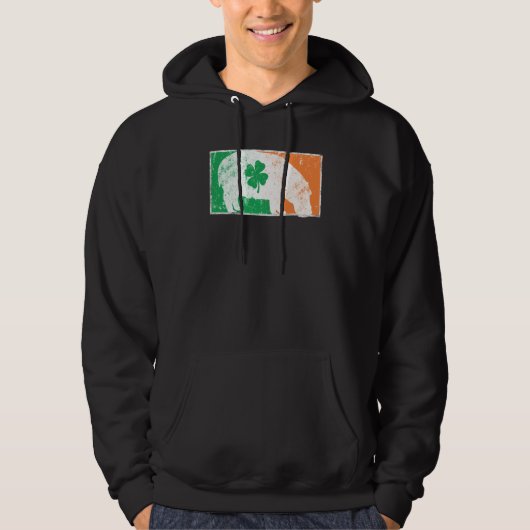 Hippopotamus St Patrick's Day Irish Flag C Distres Hoodie (Voorkant)