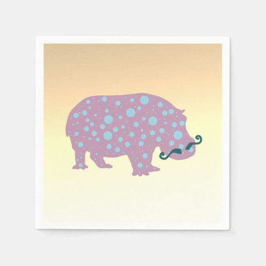 Hippopotamus Standaard Cocktail Papier Servetten (Voorkant)