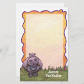 Hippopotamus Stationery Briefpapier (Voorkant / Achterkant)