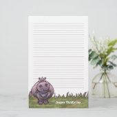Hippopotamus Stationery Briefpapier (Staand voorkant)
