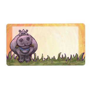 Hippopotamus Stationery Etiket