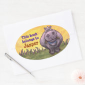 Hippopotamus Stationery Ovale Sticker (Envelop)