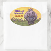 Hippopotamus Stationery Ovale Sticker (Tas)