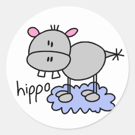 Hippopotamus Stickers Sticker (Voorkant)