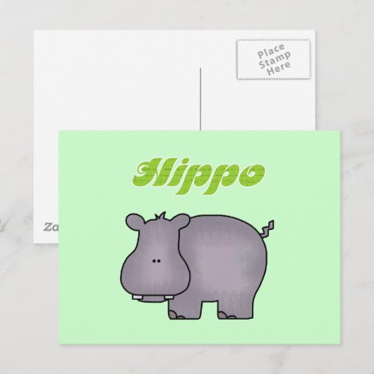 Hippopotamus Tshirts en Gifts Briefkaart (Voorkant / Achterkant)